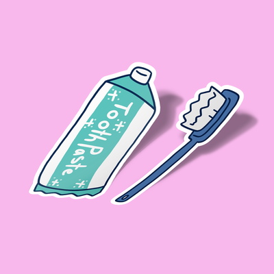 استیکر Toothpaste and Toothbrush