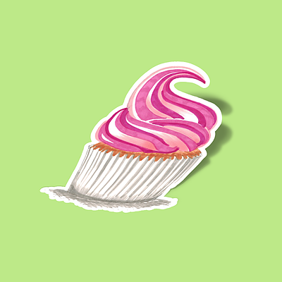 استیکر Pink Cupcake