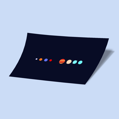 استیکر minimalist colorful solar system
