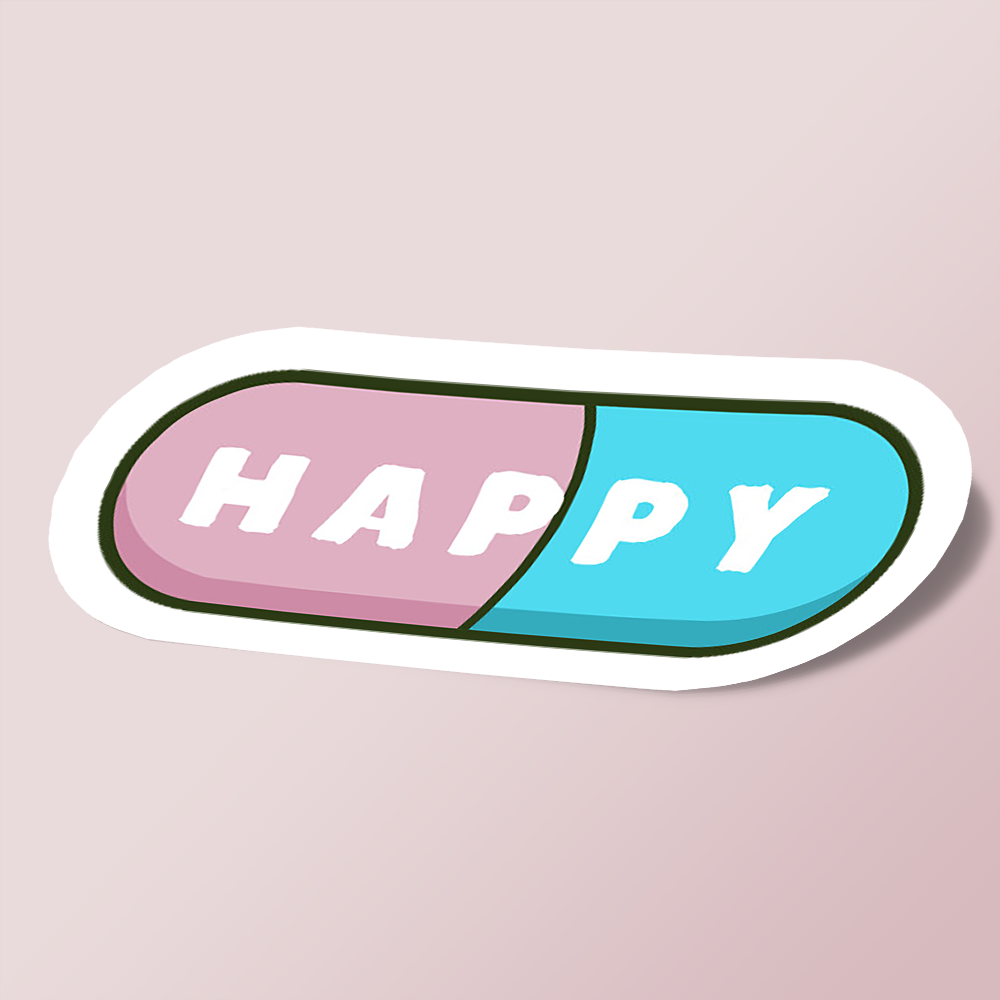 استیکر Cute and kawaii happy pills