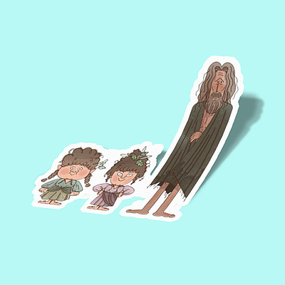 استیکر Poppy, Nori & and the Stranger