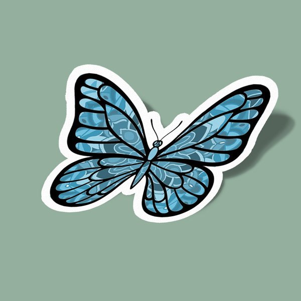 استیکر BLUE butterfly
