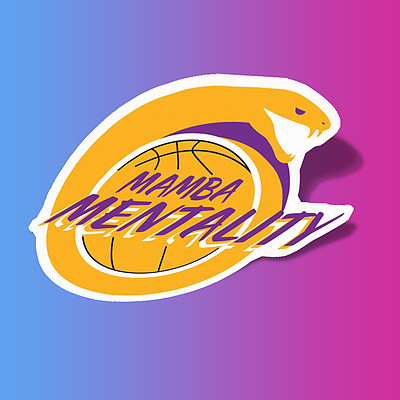 استیکر Mamba Mentality Colored in Lakers