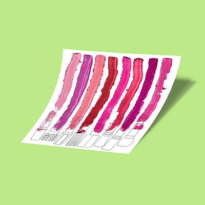 استیکر Lipstick Stripes