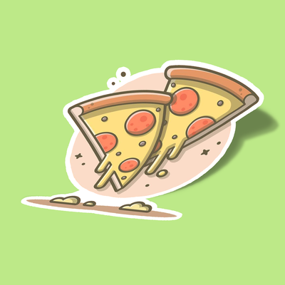 استیکر دو تکه پیتزای عاشق