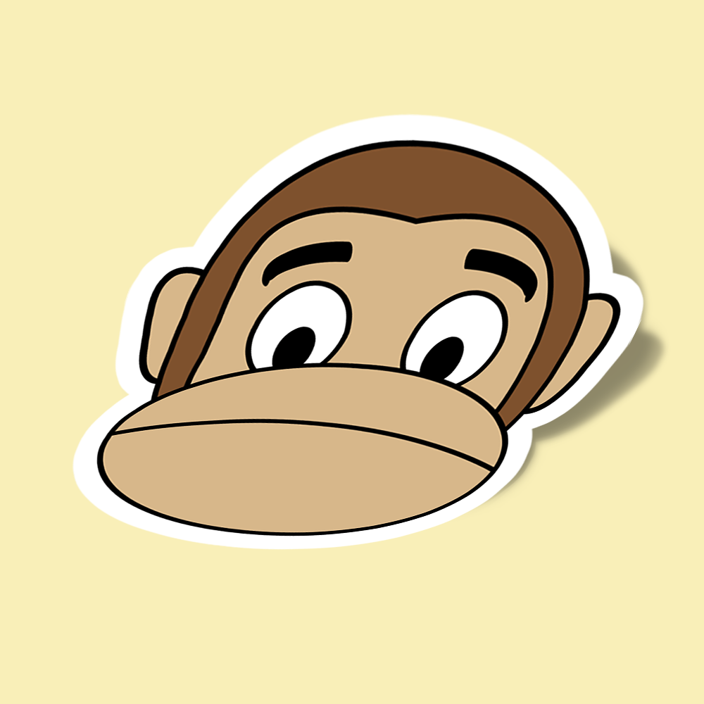 استیکر گیکتوری | معدن استیکر لپ تاپ و گوشی | monkey sad