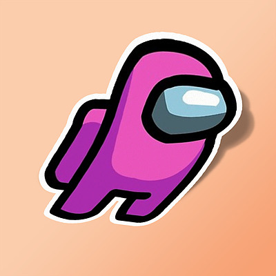 استیکر Among Us pink crew mate impostor