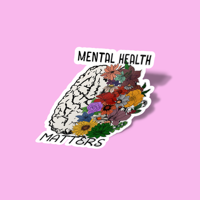 استیکر Mental Health Matters- Floral Brain