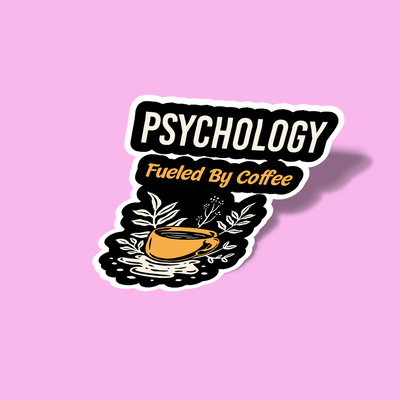 استیکر Psychology fueled by coffee