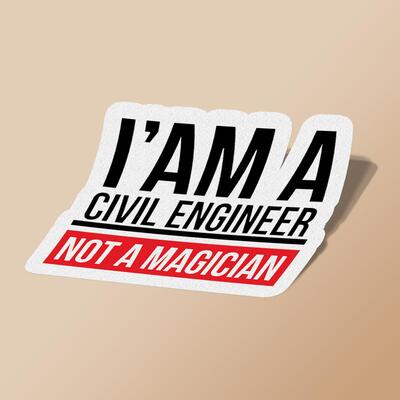 استیکر Civil Engineering Not Magician